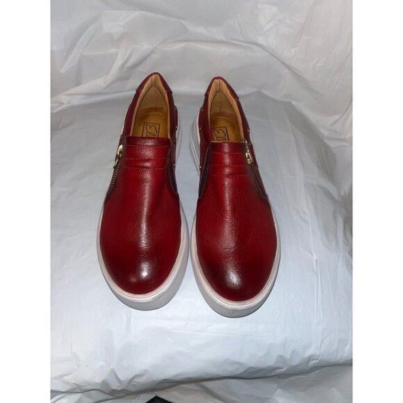 Eleanor's shoes Plims Platform leather loafers size 7 in ruby - Picture 1 of 13